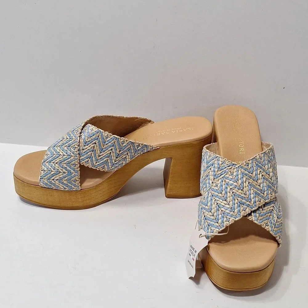 Ilaria Sartori NEW Made In Italy Bohemian Platform Heel Y2K Inspired Clogs 9.5
